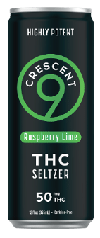 Crescent 9 THC Seltzer Raspberry Lime 50mg THC
