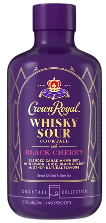 Crown Royal Whiskey Sour Cocktail with Black Cherry