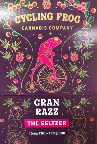 Cycling Frog Cannabis Company 10mg THC + 10mg CBD Cran Razz THC Seltzer