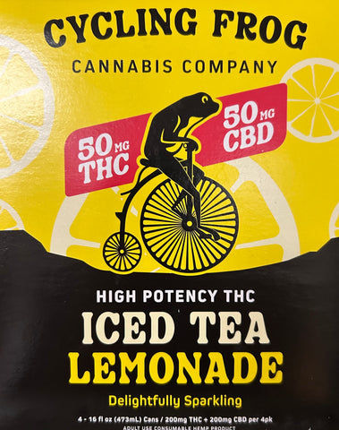 Cycling Frog Cannabis Company 50mg THC + 50mg CBD Iced Tea Lemonade