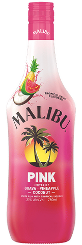 Malibu Pink (Guava, Pineapple, Coconut) White Rum with Tropical Liqueur