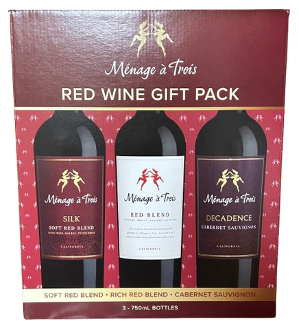 Menage a Trois 3-Bottle Red Wine Gift Pack 750ML