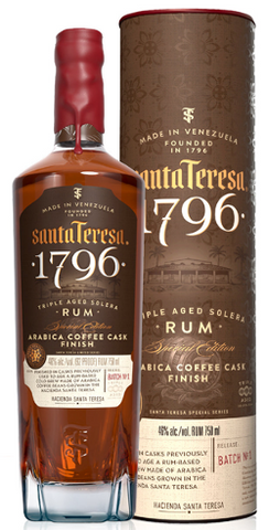 Santa Teresa 1796 Triple Aged Solera Rum Arabica Coffee Cask Finish Batch No. 1