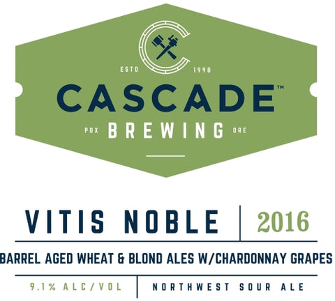 Cascade Brewing Vitis Noble 2016 Barrel Aged Wheat & Blond Ales with Chardonnay Grapes