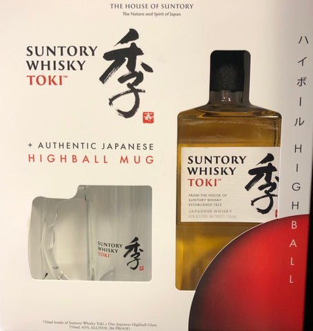 Suntory Toki Japanese Whisky 750ML Gift Set with Highball Mug