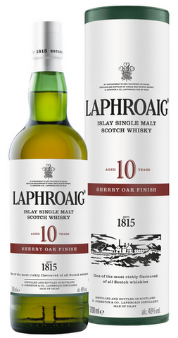 Laphroaig Islay Single Malt Scotch Whisky 10 Year Old Sherry Oak Finish