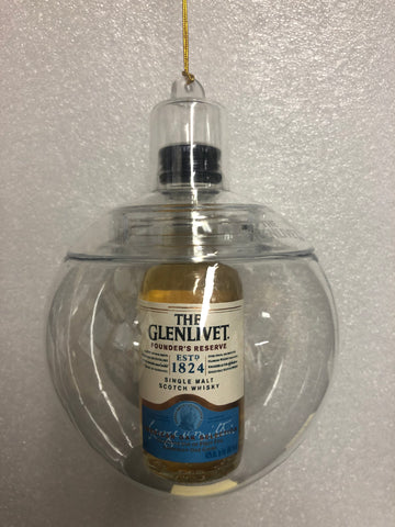 Ornament w/ The Glenlivet Single Malt Scotch Whisky Founder's Reserve 50ML