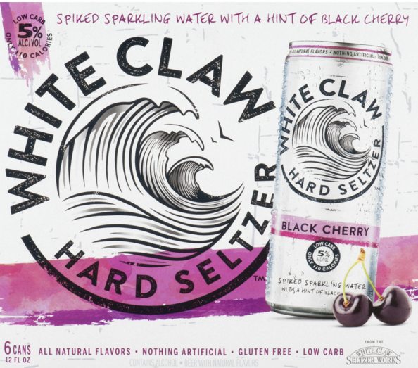 White Claw Hard Seltzer Black Cherry, 12 cans / 12 fl oz - King Soopers